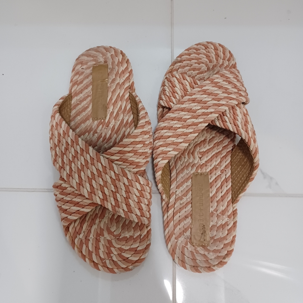 Salt And Umber Rope Slilde Sandals